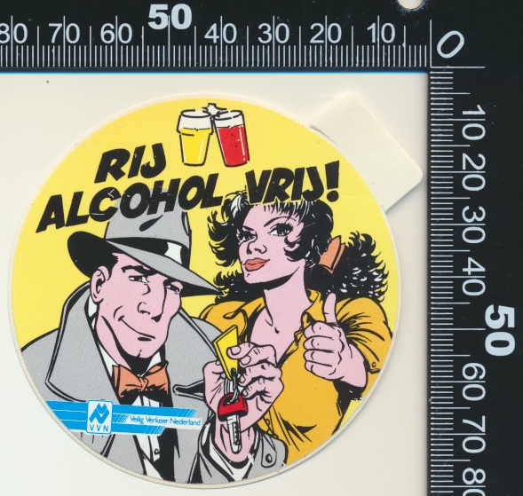 VVN Veilig Verkeer Nederland Rij alcohol vrij (Cartoon)